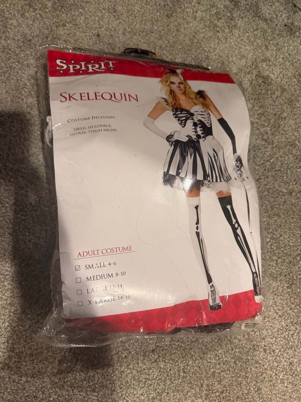Spirit Skelequin Costume Size Small 4-6